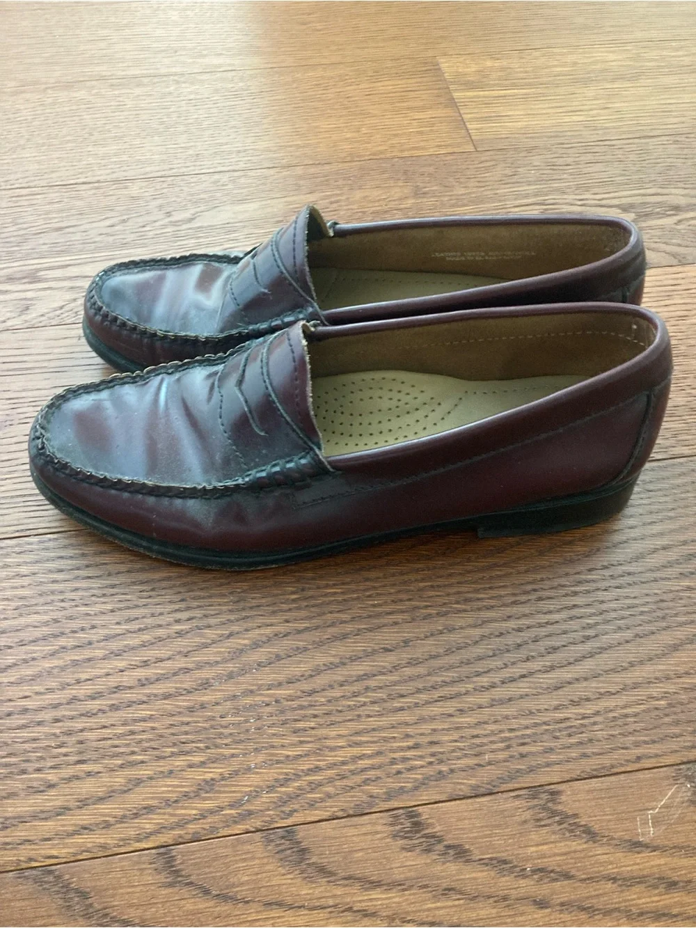 Women's Burgundy Leather Penny Loafers